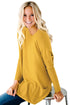 Sexy Mustard Oversize Fit Pocket Sweater Tunic